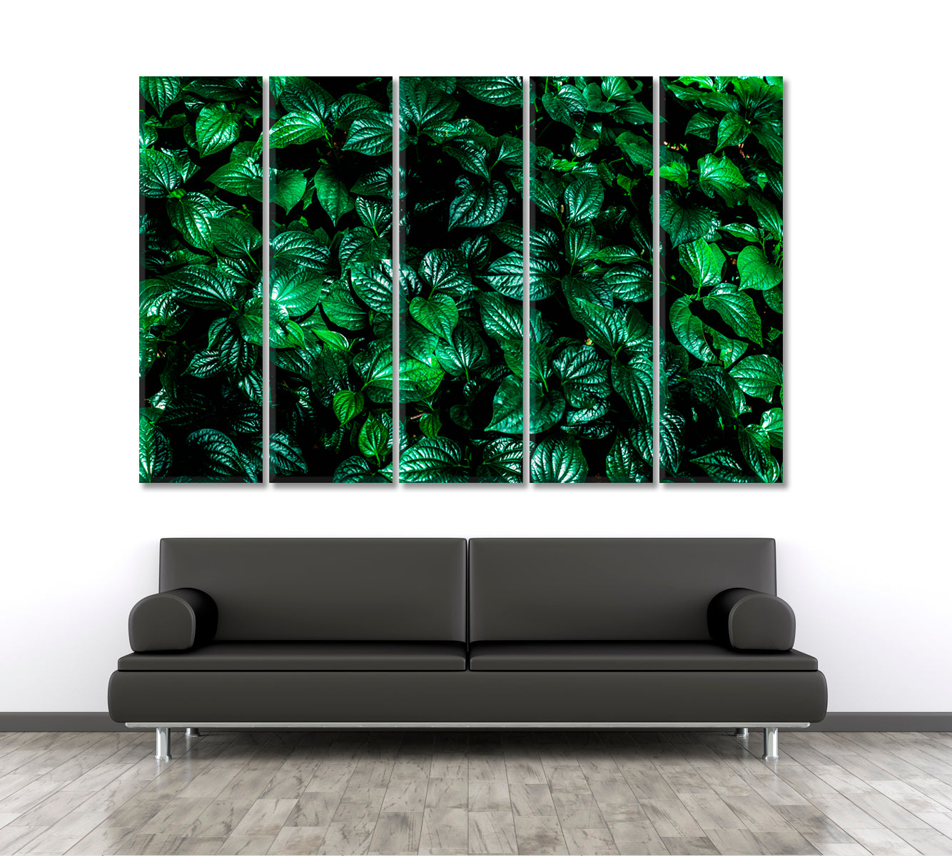 GREEN HOME Natural Tropical Leaf Floral & Botanical Split Art Artesty 5 panels 36" x 24" 