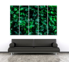 GREEN HOME Natural Tropical Leaf Floral & Botanical Split Art Artesty 5 panels 36" x 24" 