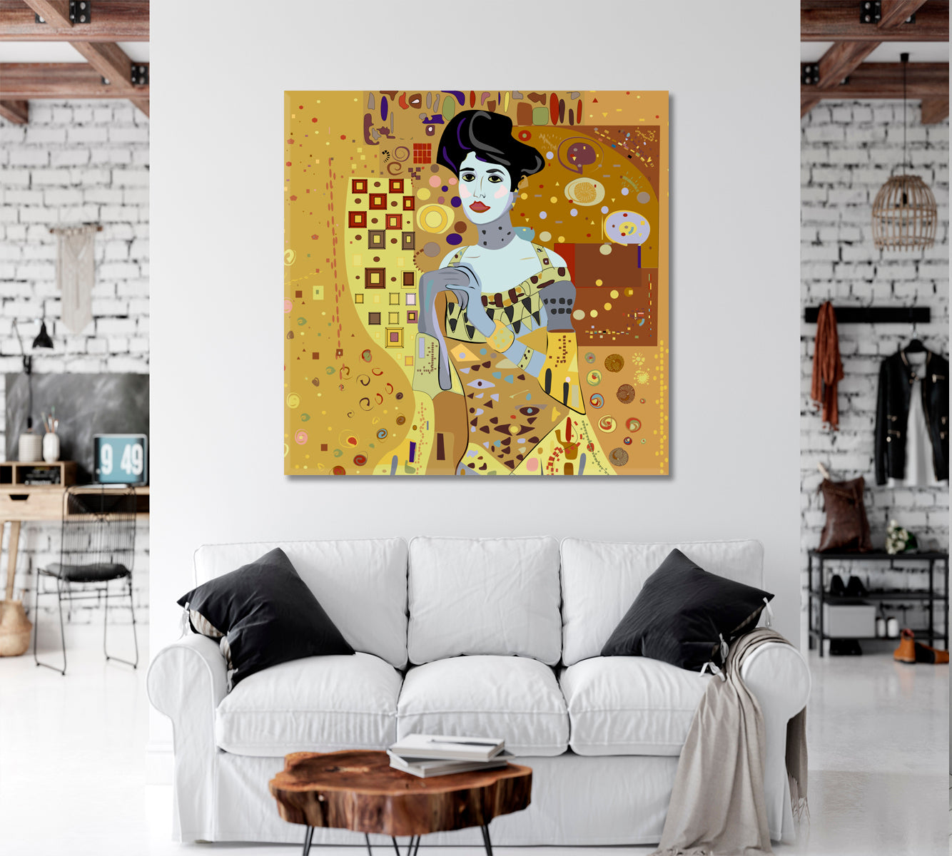 Abstract Figurative Portrait Gustav Klimt Style Fine Art Artesty   