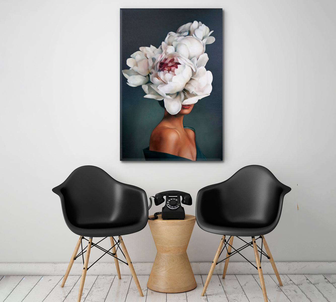 LADY FLOWERS Beautiful Woman Unity with Nature  Fine Art -  Vertical Fine Art Artesty   