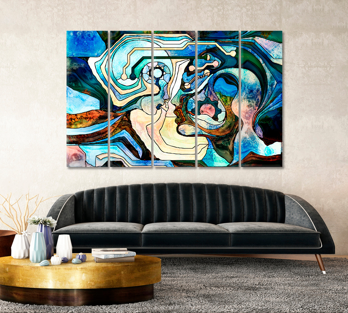 Towards Each Other Surreal Fantasy Large Art Print Décor Artesty 5 panels 36" x 24" 