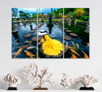 POND WITH KOI FISH Beautiful Bali Tirta Gangga Water Palace Photo Art Artesty   