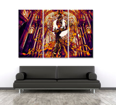 FANTASY Girl Hovers Majestic Cathedral Surreal Fantasy Large Art Print Décor Artesty 3 panels 36" x 24" 