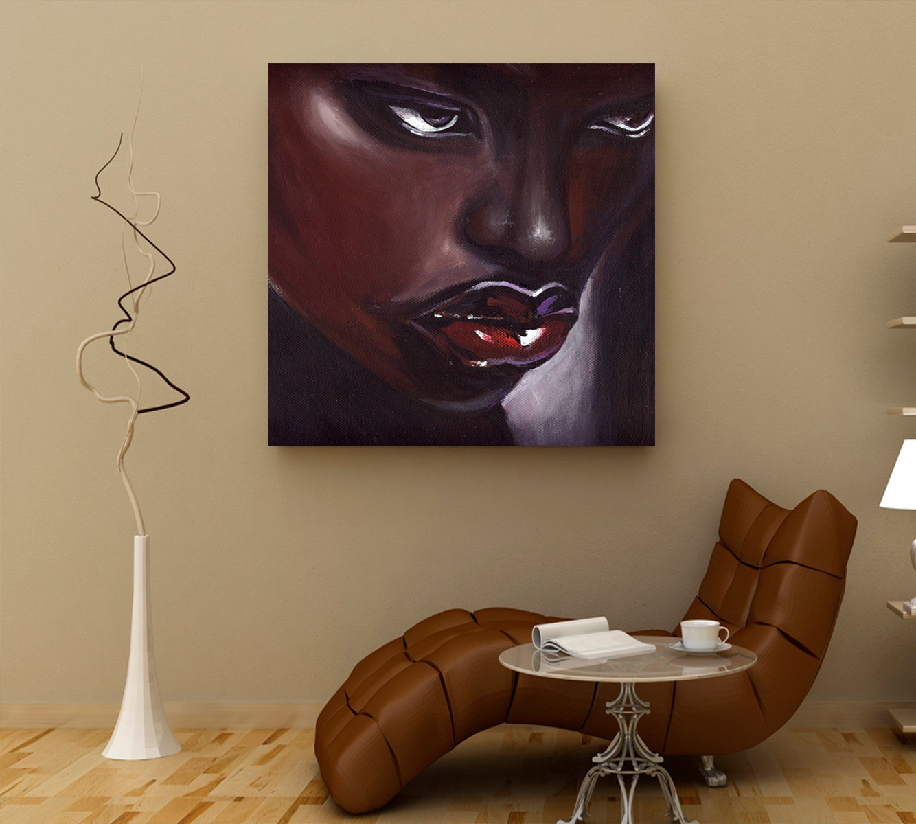 MAGIC DREAM Stunning Beauty African Women Trendy Unique Afrocentric Art - Square Panel African Style Canvas Print Artesty   