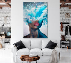 OCEAN GODDESS Beautiful Woman And Sea Exploding - Vertical 1 panel Contemporary Art Artesty   