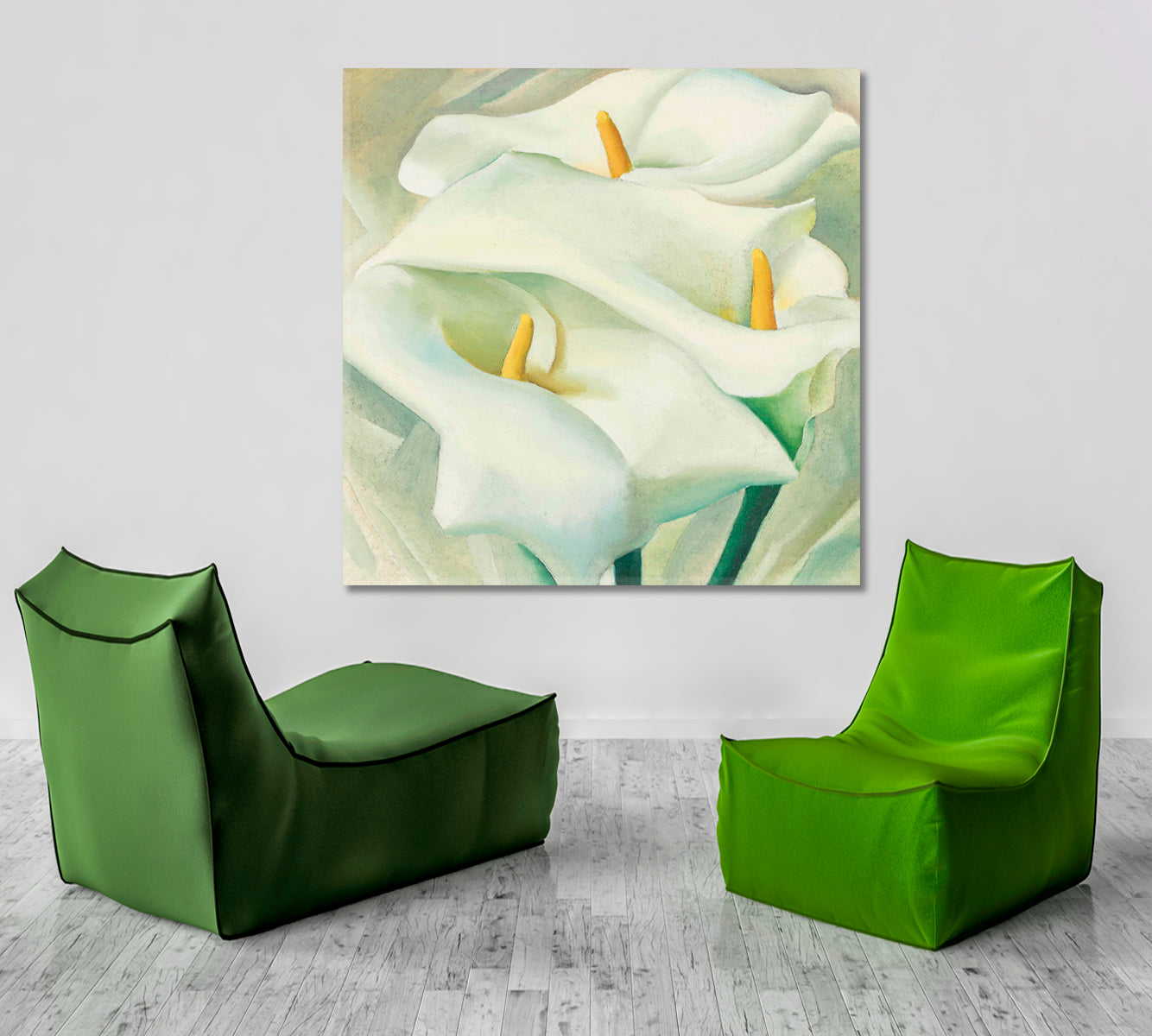 CALLA LILIES Flowers and Nature Canvas Print | Square Floral & Botanical Split Art Artesty 1 Panel 12"x12" 