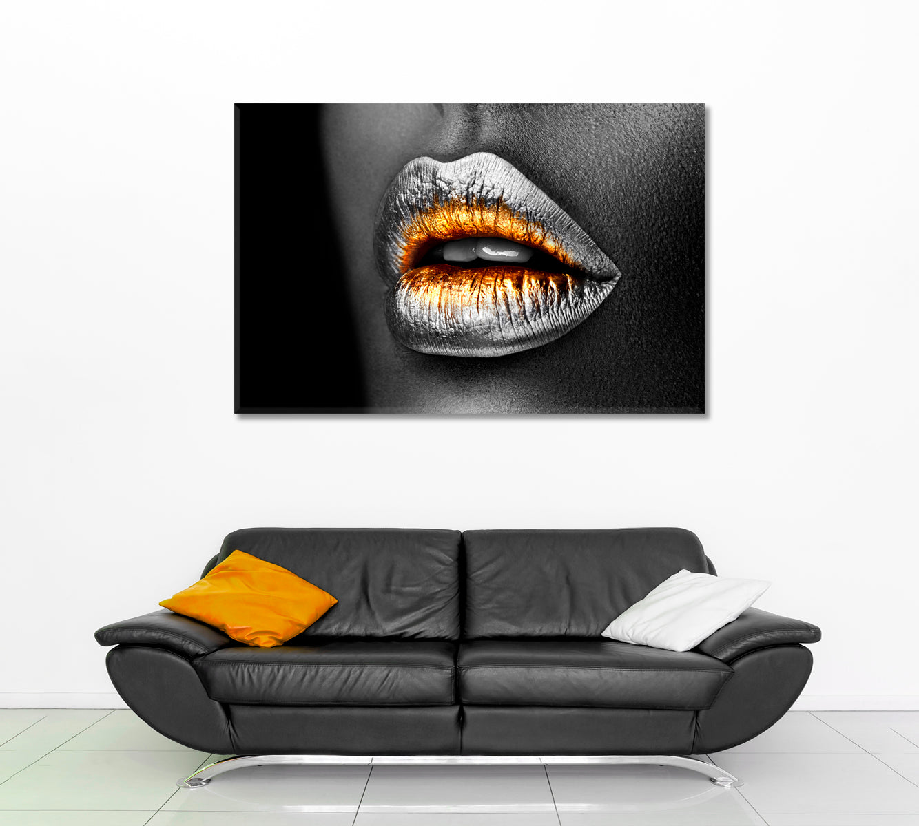 SILVER LIPS Poster Beauty Salon Artwork Prints Artesty   