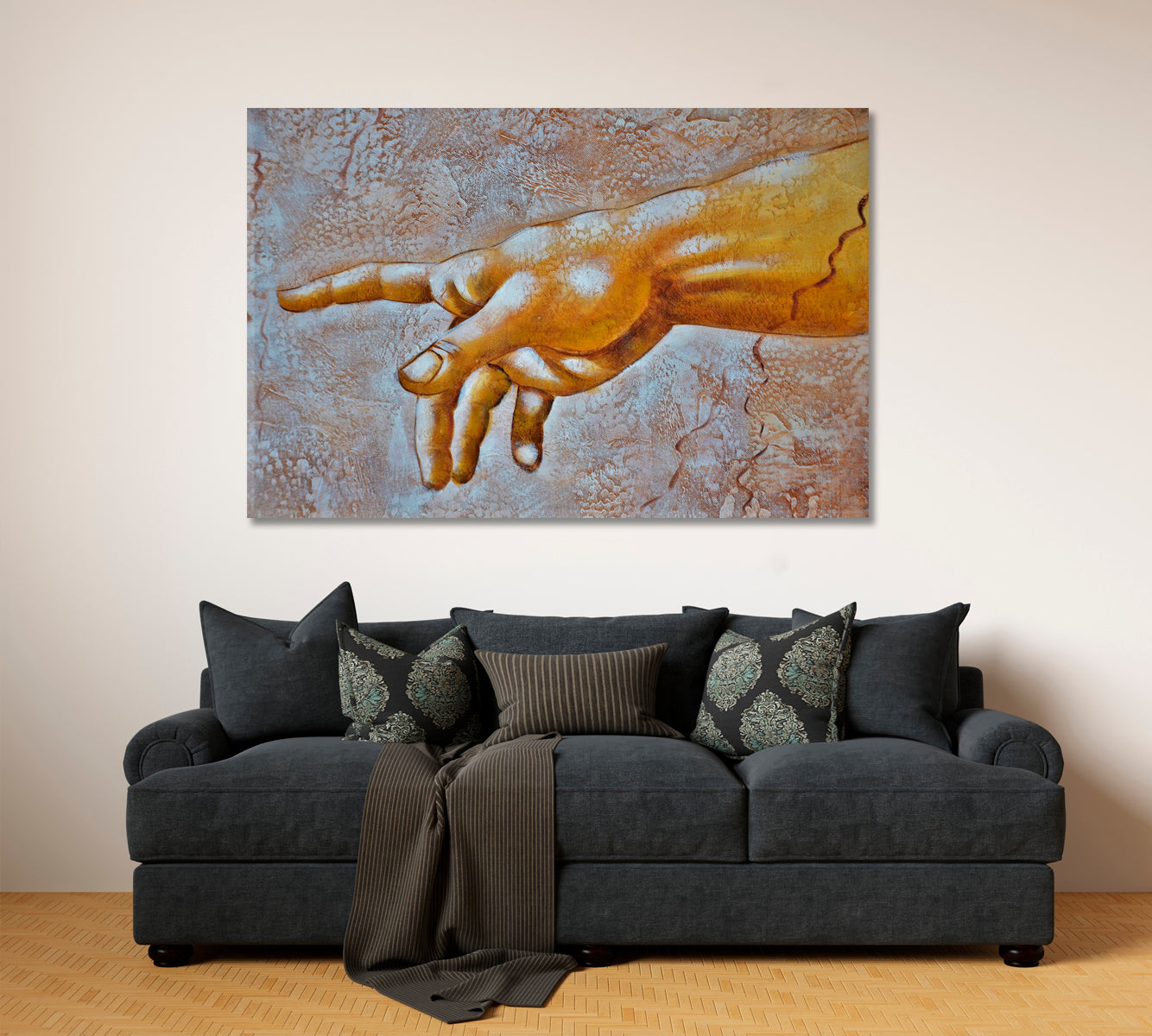 HAND OF GOD Religious Da Vinci Style Religious Modern Art Artesty   