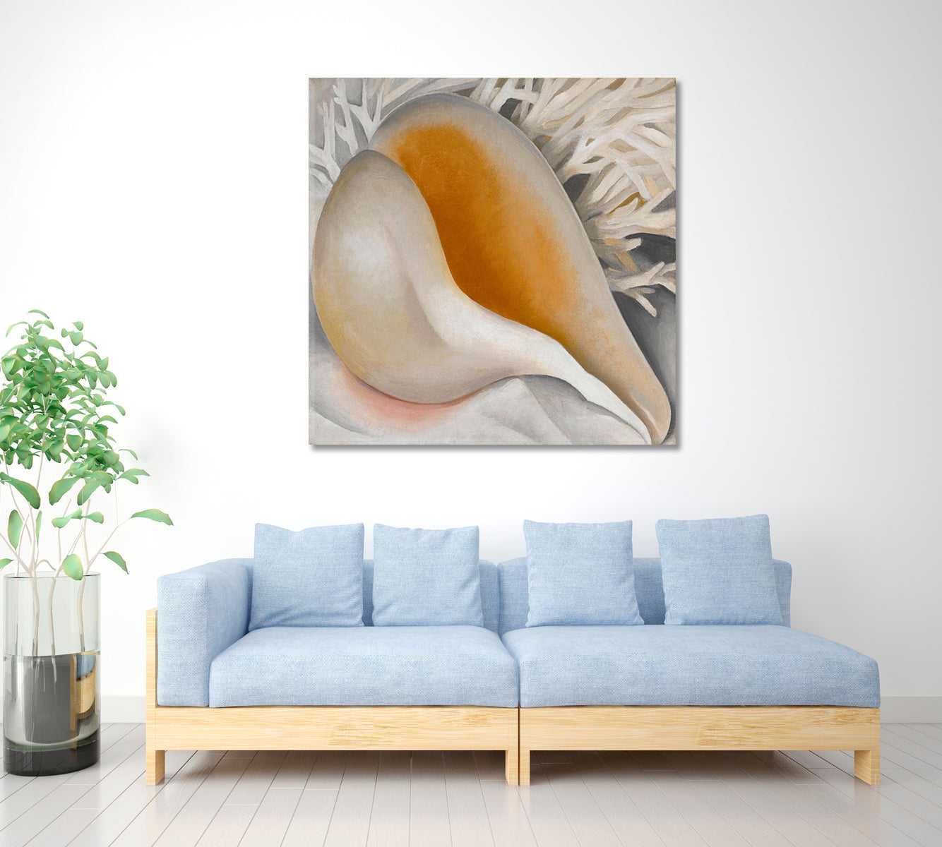 SEA SHELL Ocean Life Large Abstract Shells - Square Fine Art Artesty   