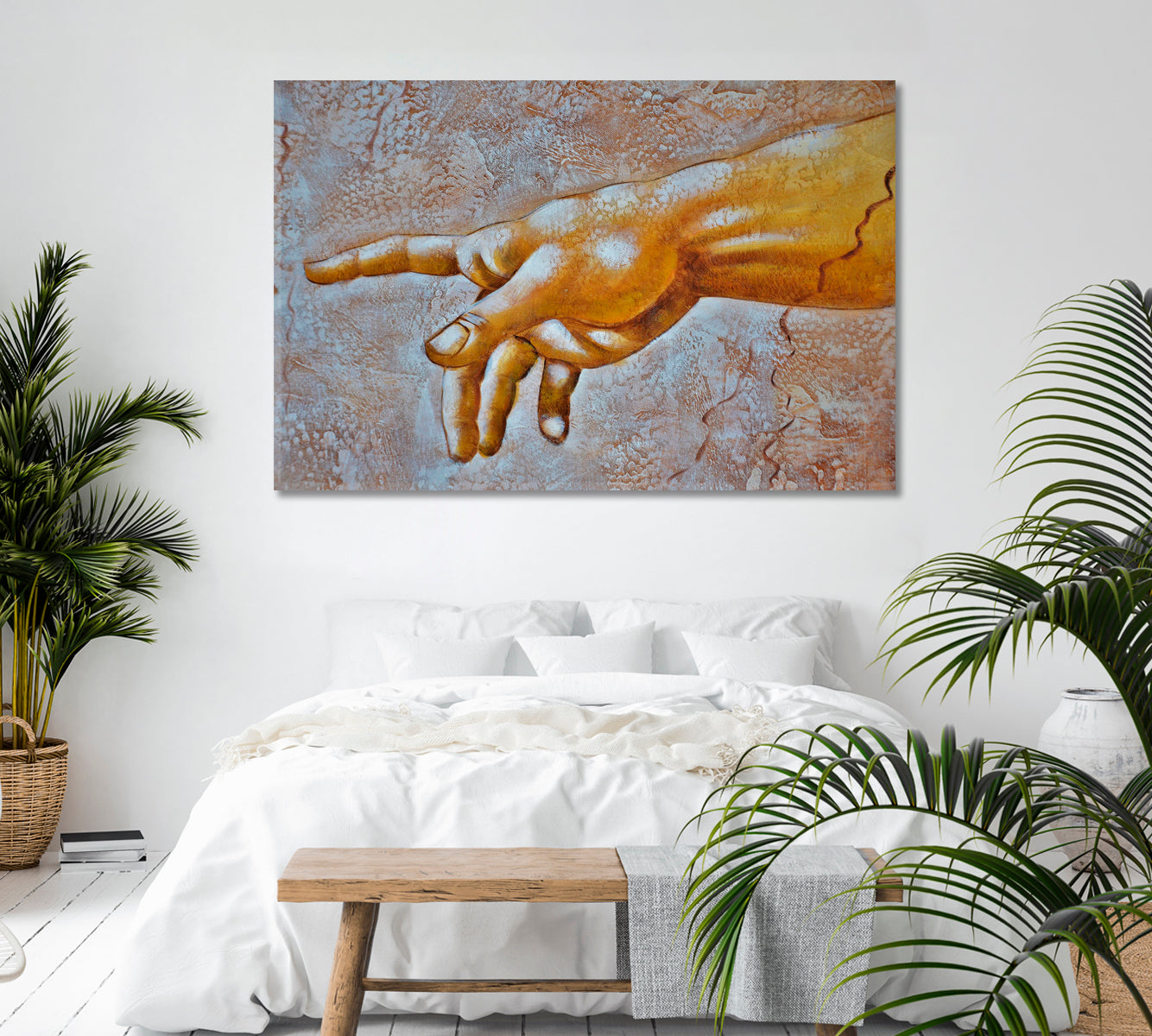 HAND OF GOD Religious Da Vinci Style Religious Modern Art Artesty   