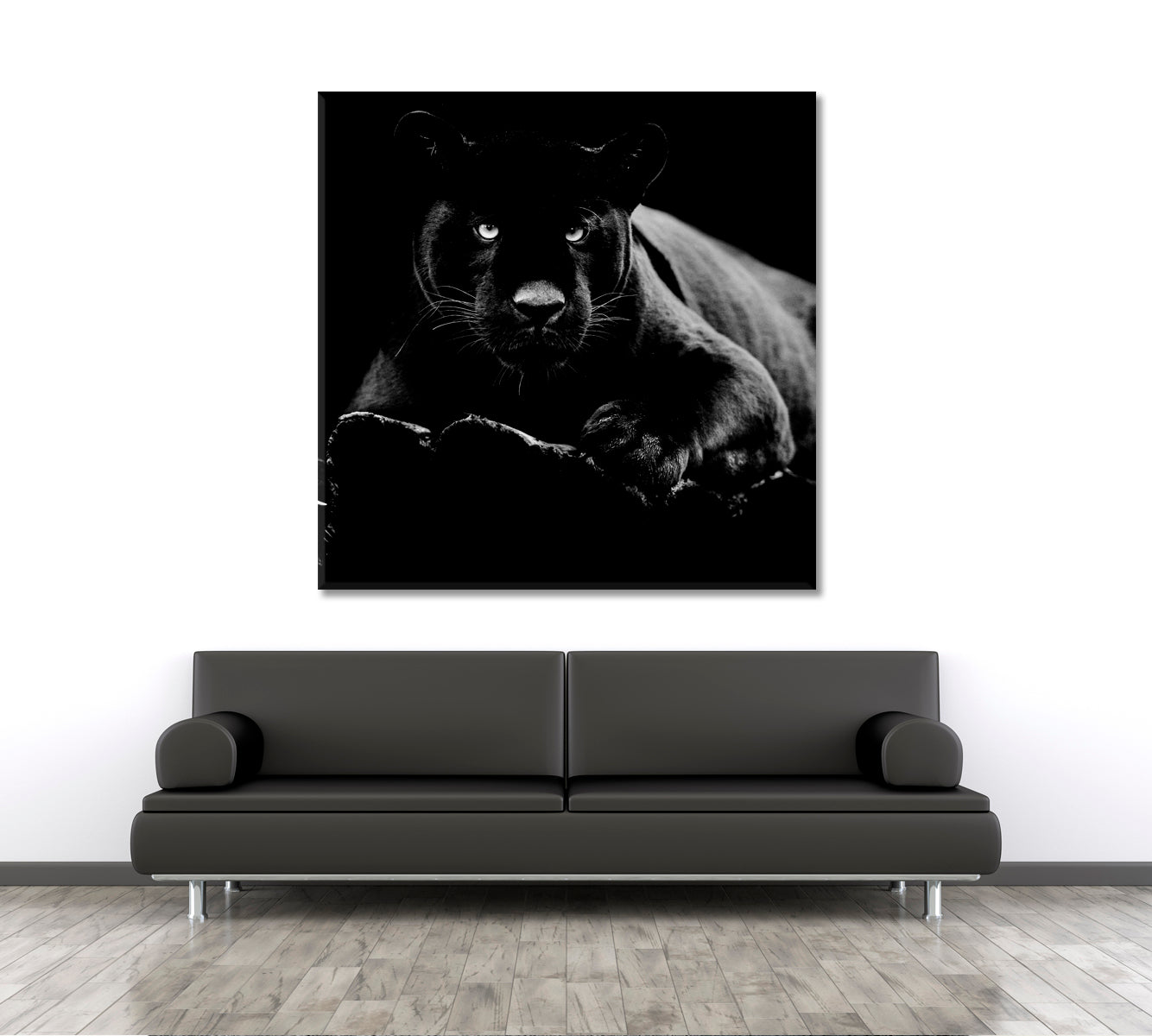 WILD LIFE  Black Jaguar Animal Worldt Beautiful Beast - Square Panel Animals Canvas Print Artesty   