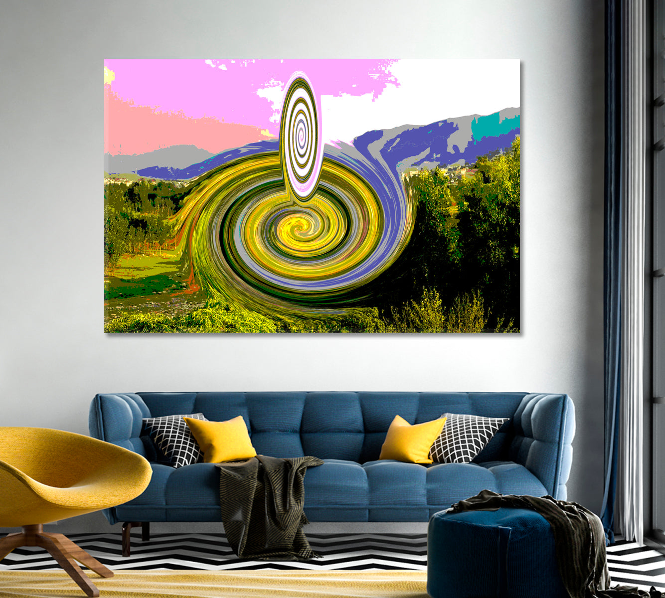 Innovative Circular Shape Abstract Artistic Landscape Modern Artwork Contemporary Art Artesty   