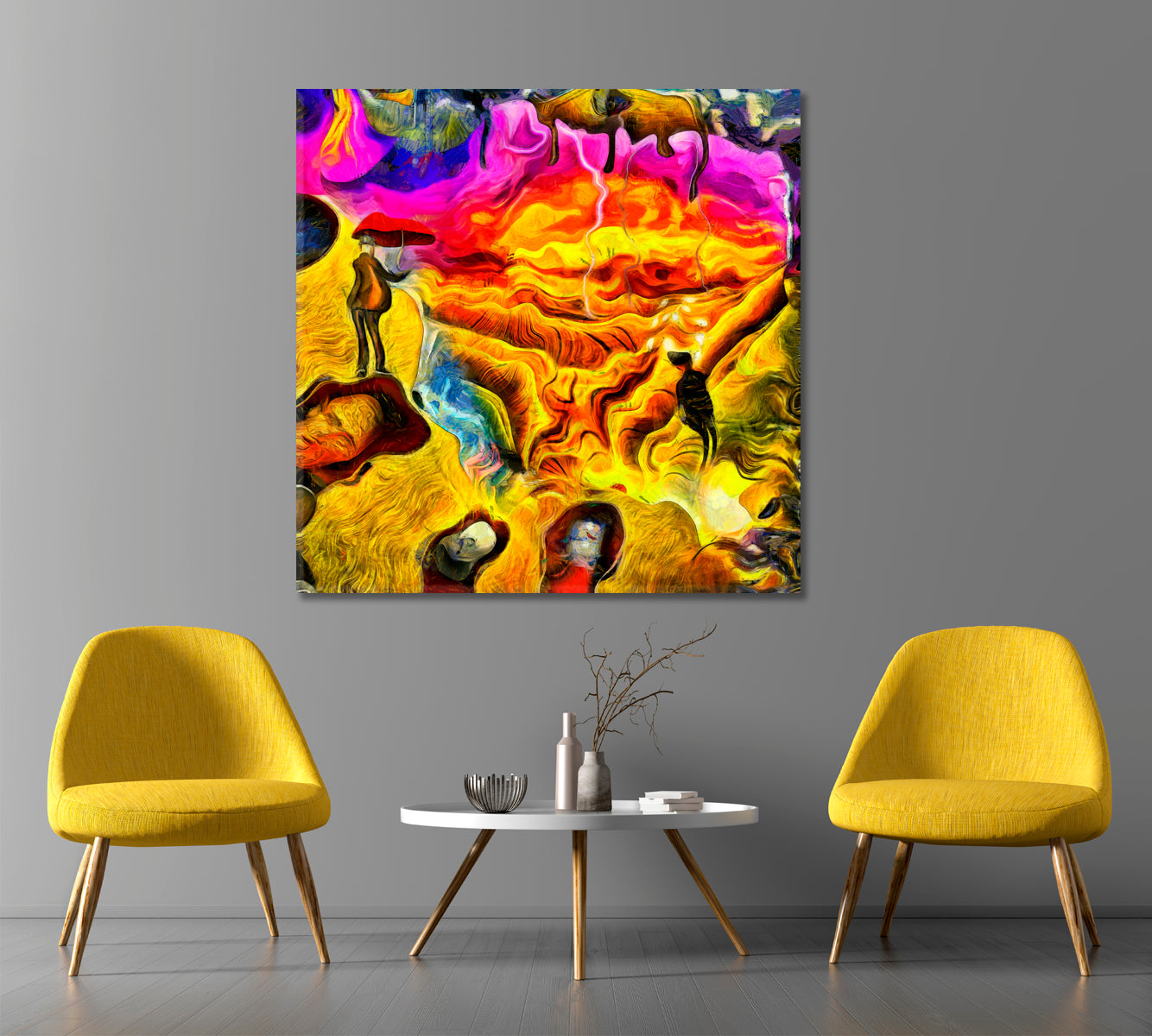 MEN'S MIND PUZZLE Surreal Сonsciousness Art Composition Surreal Fantasy Large Art Print Décor Artesty   