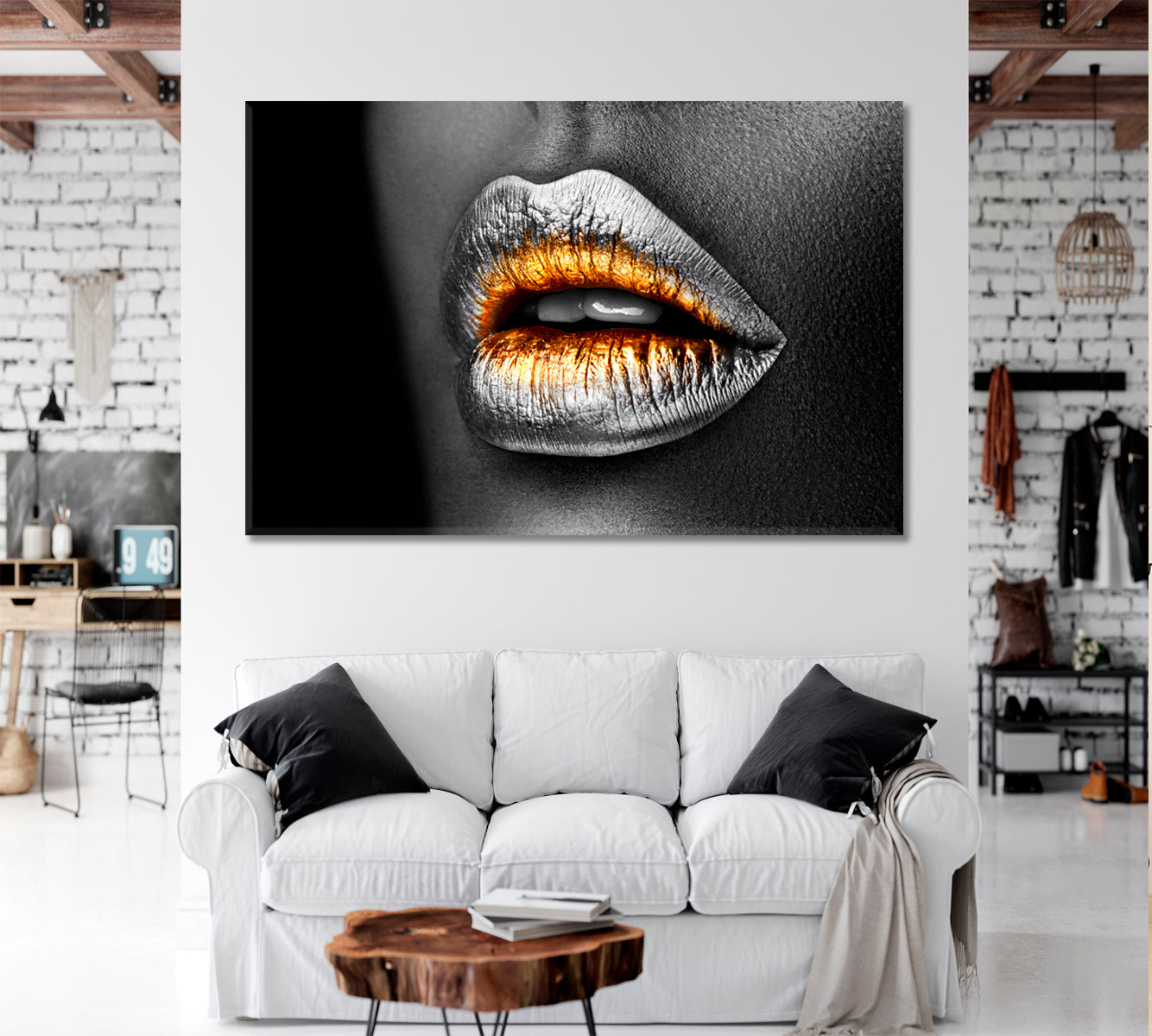 SILVER LIPS Poster Beauty Salon Artwork Prints Artesty   