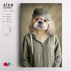 DOG HIPSTER Man with Animal Head Poster Office Wall Art Canvas Print Artesty   