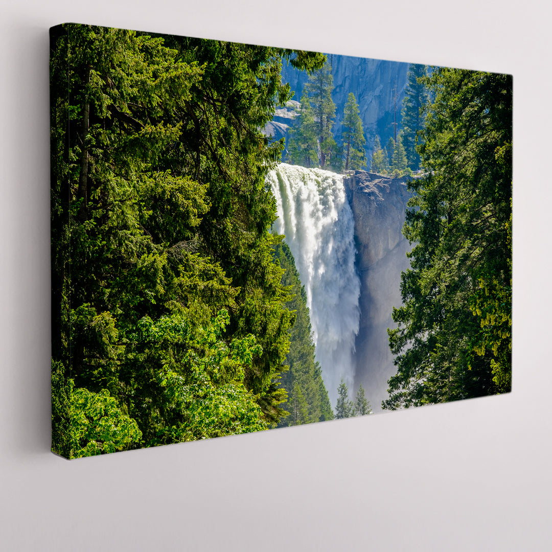 WATERFALL Vernal Falls Yosemite National Park California USA Nature Wall Canvas Print Artesty 1 panel 24" x 16" 