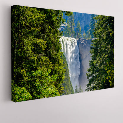 WATERFALL Vernal Falls Yosemite National Park California USA Nature Wall Canvas Print Artesty 1 panel 24" x 16" 