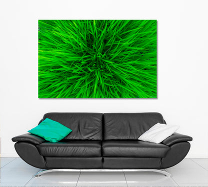 GREEN HOME Grass Floral & Botanical Split Art Artesty 1 panel 24" x 16" 