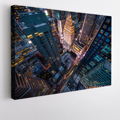 Aerial View of Manhattan New York City Cities Wall Art Artesty 1 panel 24" x 16" 