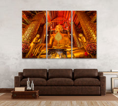 Luang Pho Tho of Ayutthaya Giant Golden Buddha Thailand Religious Modern Art Artesty   