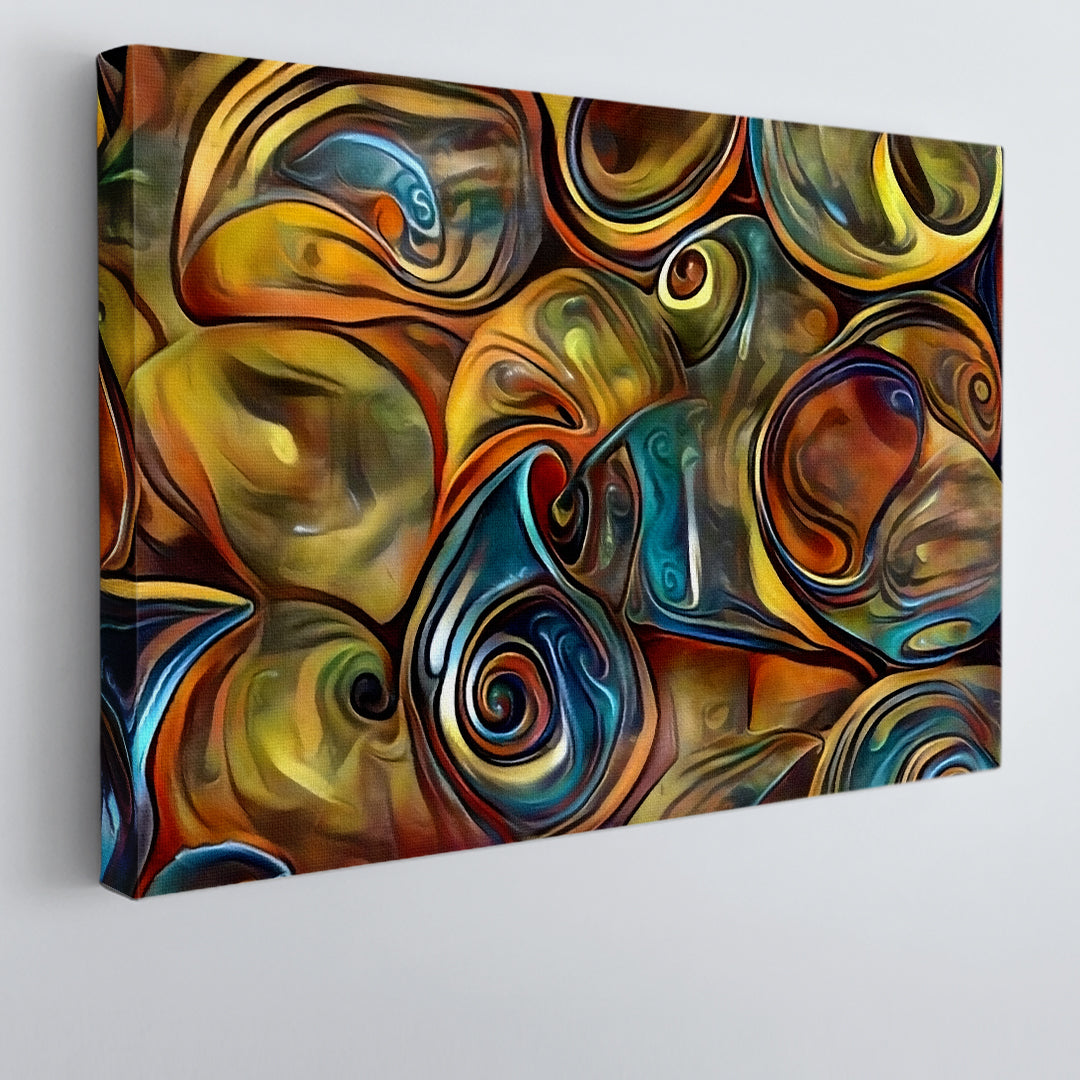 ABSTRACT SEASHELLS  Fluid Lines and Color Movement Abstract Art Print Artesty   