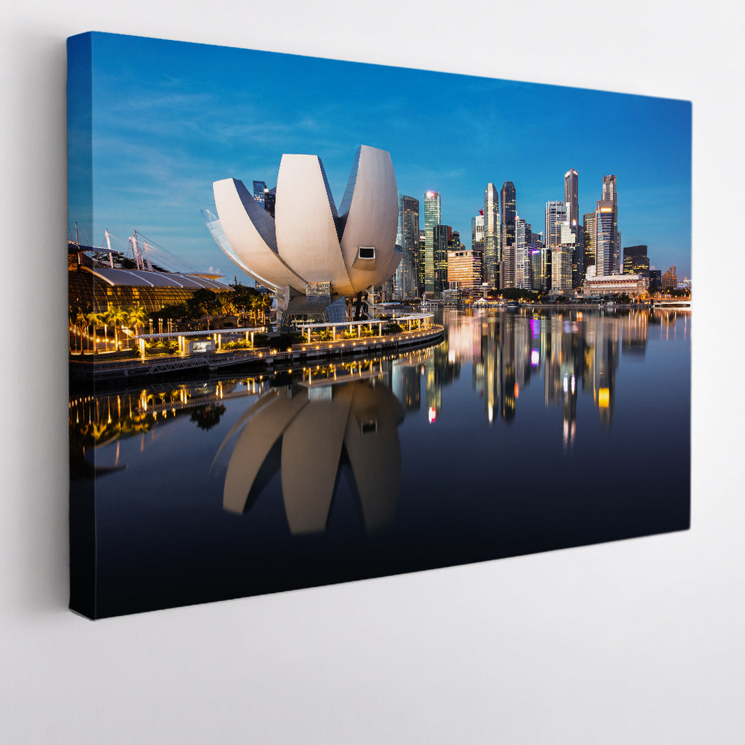 SINGAPORE Urban Business Cityscape Sunset Modern Buildings Cities Wall Art Artesty 1 panel 24" x 16" 