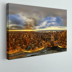PANORAMA POSTER Manhattan from Empire State Building Cities Wall Art Artesty 1 panel 24" x 16" 
