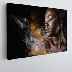 SMOKE Young African American Woman Body Art Photo Art Artesty 1 panel 24" x 16" 