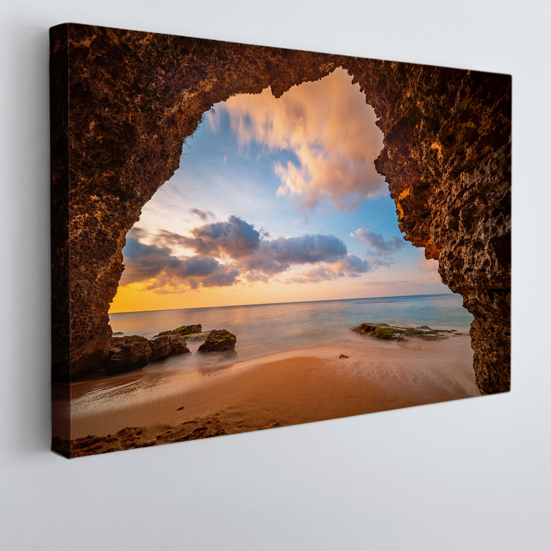 VIEW FROM CAVE Gorgeous Tropical Landscape Scenery Landscape Fine Art Print Artesty 1 panel 24" x 16" 