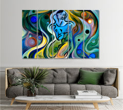 Soul And Being Curves in Colors Beautiful Abstraction Contemporary Art Artesty 5 panels 36" x 24" 