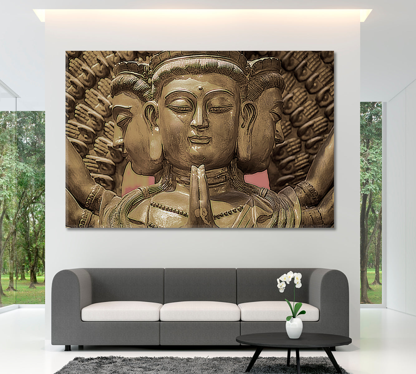 BUDDHA Chinese Temple Bangkok Thailand Religious Modern Art Artesty   