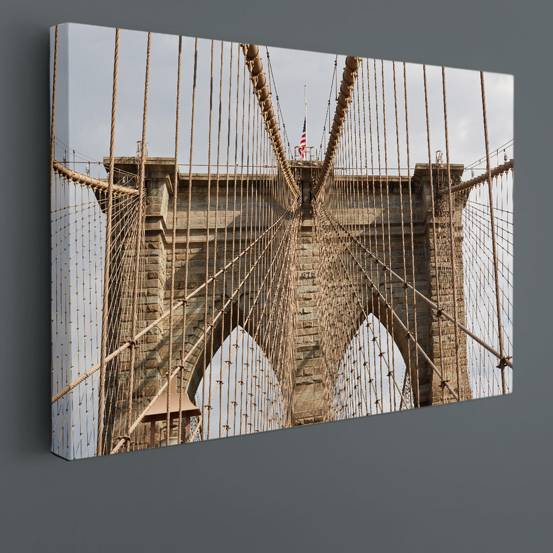 Famous Brooklyn Bridge New York Poster Famous Landmarks Artwork Print Artesty 1 panel 24" x 16" 