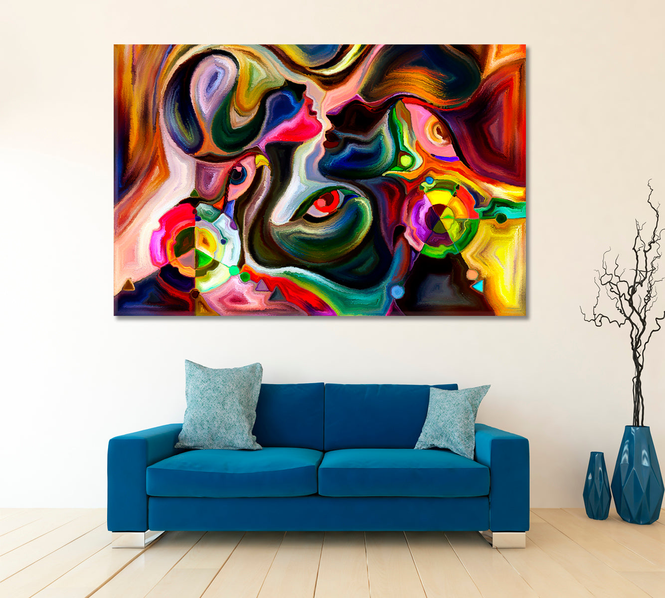 World Inside Of Colors And Shapes Contemporary Art Artesty 1 panel 24" x 16" 