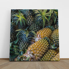 Pineapple Sweet Tropical Fruit Juicy Raw Food Poster Tropical, Exotic Art Print Artesty 1 Panel 12"x12" 