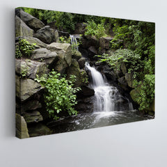 USA Central Park New York City Waterfall in Northwoods Nature Wall Canvas Print Artesty 1 panel 24" x 16" 