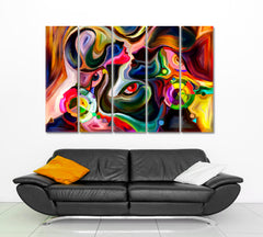 World Inside Of Colors And Shapes Contemporary Art Artesty 5 panels 36" x 24" 