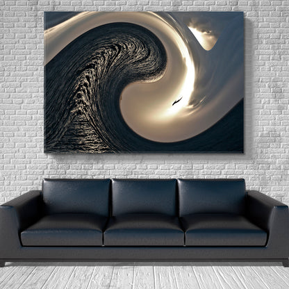 WAVE Abstract Yin Yang Symbol Abstract Art Print Artesty 1 panel 24" x 16" 