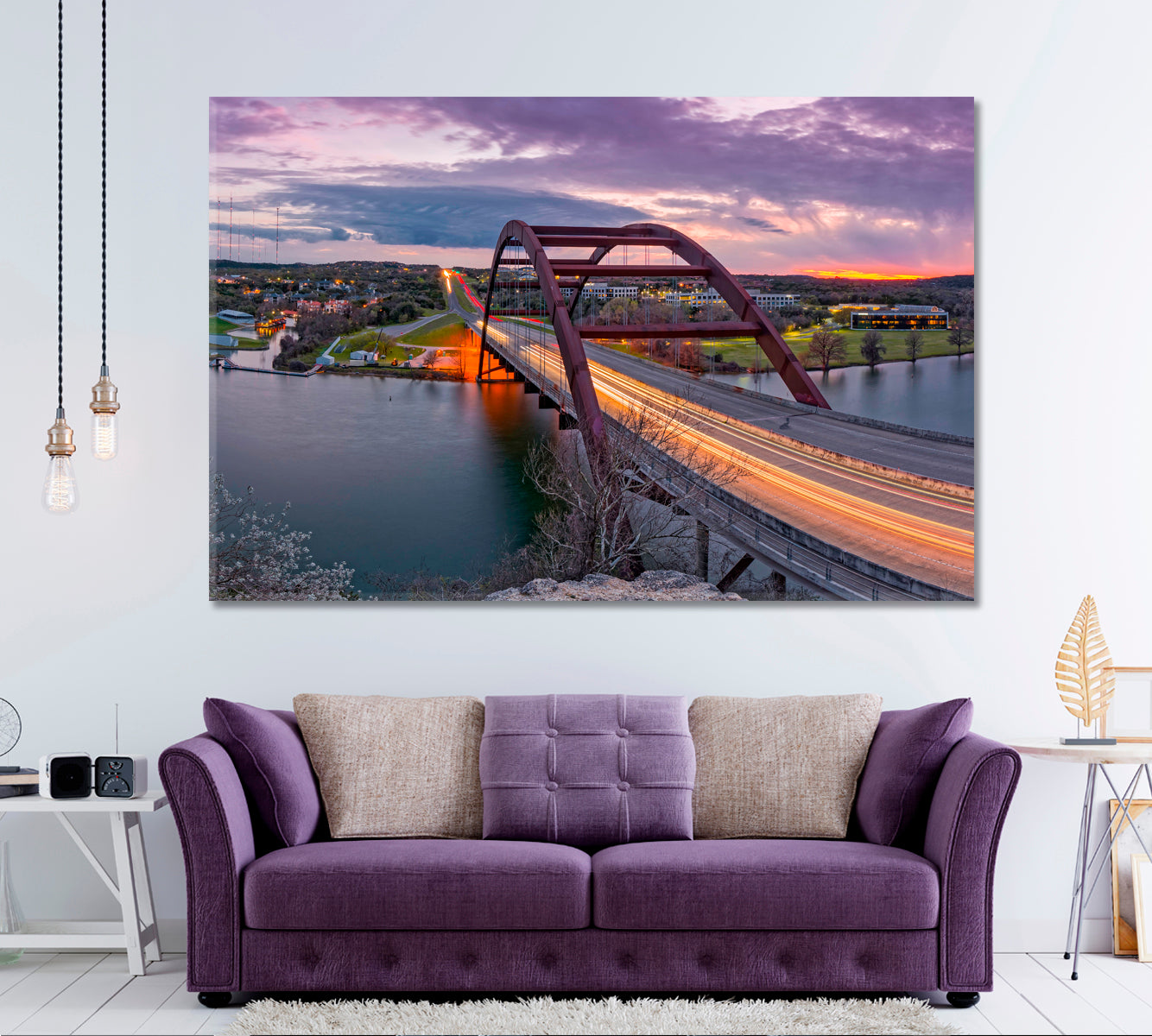 Pennybacker Bridge Austin Texas Panoramic Landscape Cities Wall Art Artesty   