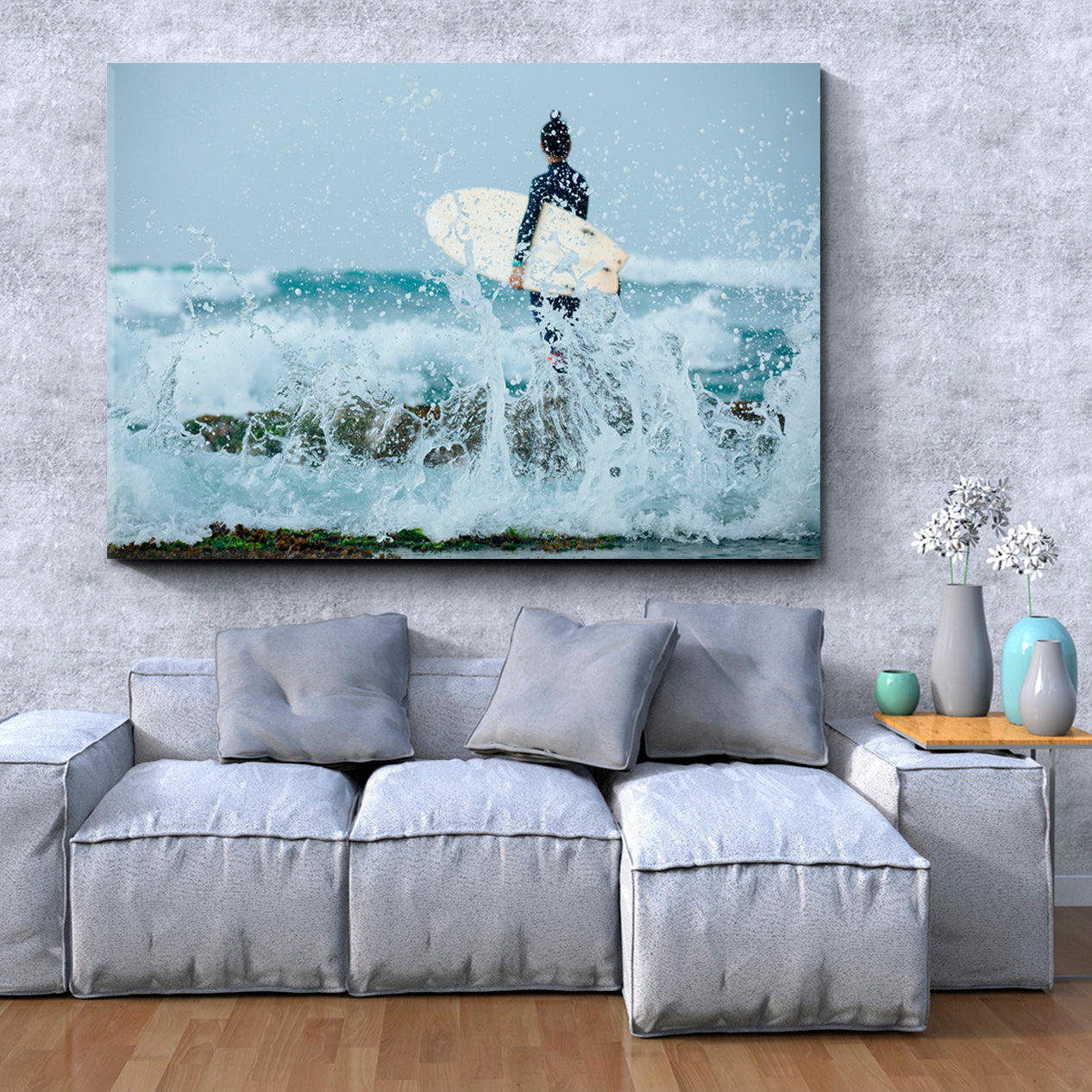 BIG WAVES Surf Wild Ocean Surfer Surfboard Motivation Sport Poster Print Decor Artesty   