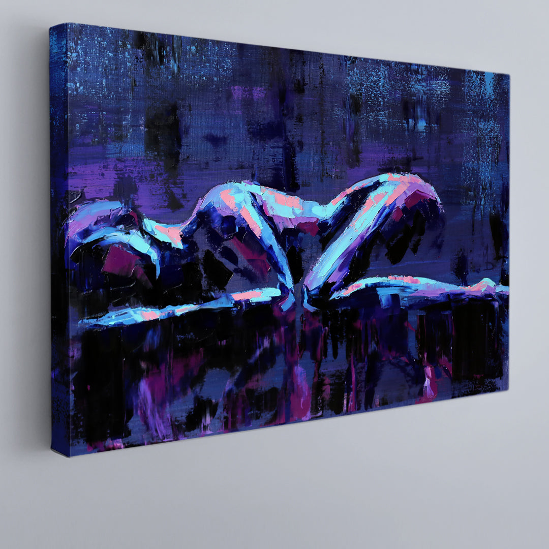 MOUNTAINS Lying Girl Body Shape Conceptual Abstract Painting Contemporary Art Artesty   