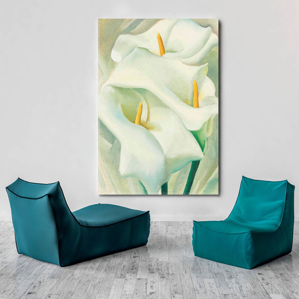 CALLA LILIES Soft Pastel Flowers Canvas Print Wall Art | Vertical Fine Art Artesty   