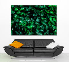 GREEN HOME Natural Tropical Leaf Floral & Botanical Split Art Artesty 1 panel 24" x 16" 