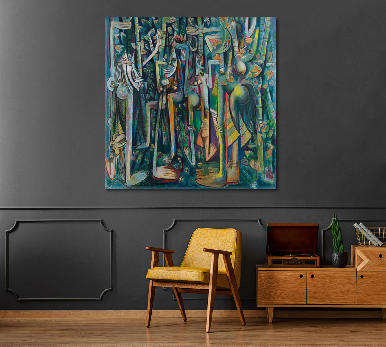 THE JUNGLE Wifredo Lam Style Island Cuba - S Fine Art Artesty   