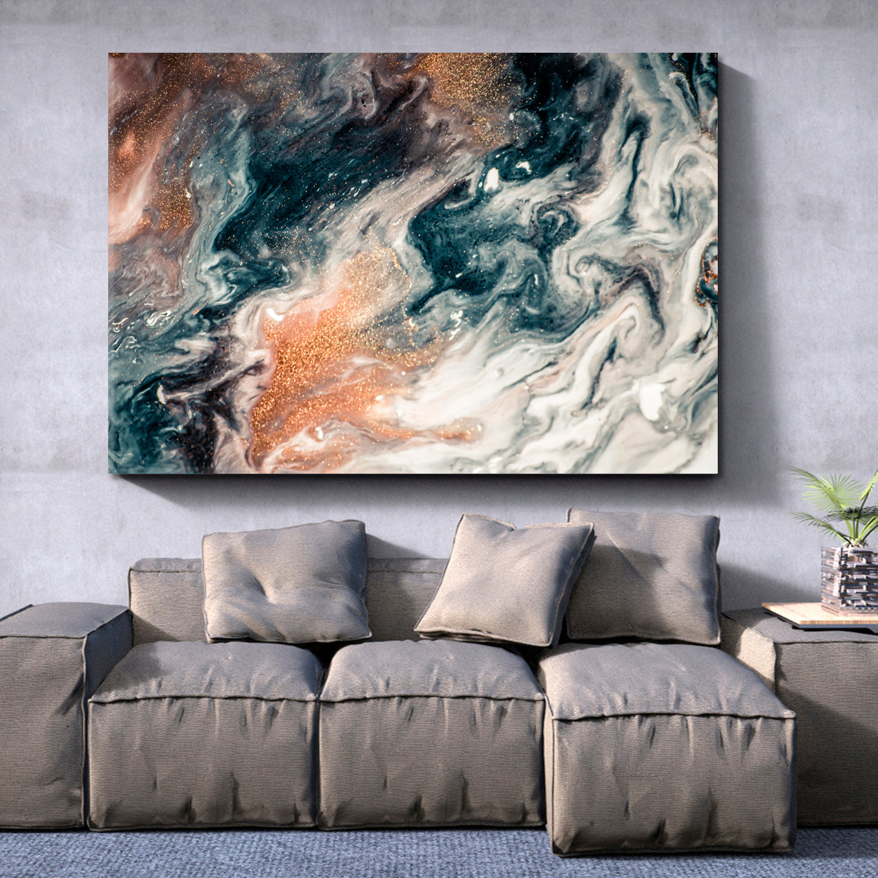 ABSTRACT Marble Liquid Fluid Art, Oriental Marbling Canvas Print Artesty   