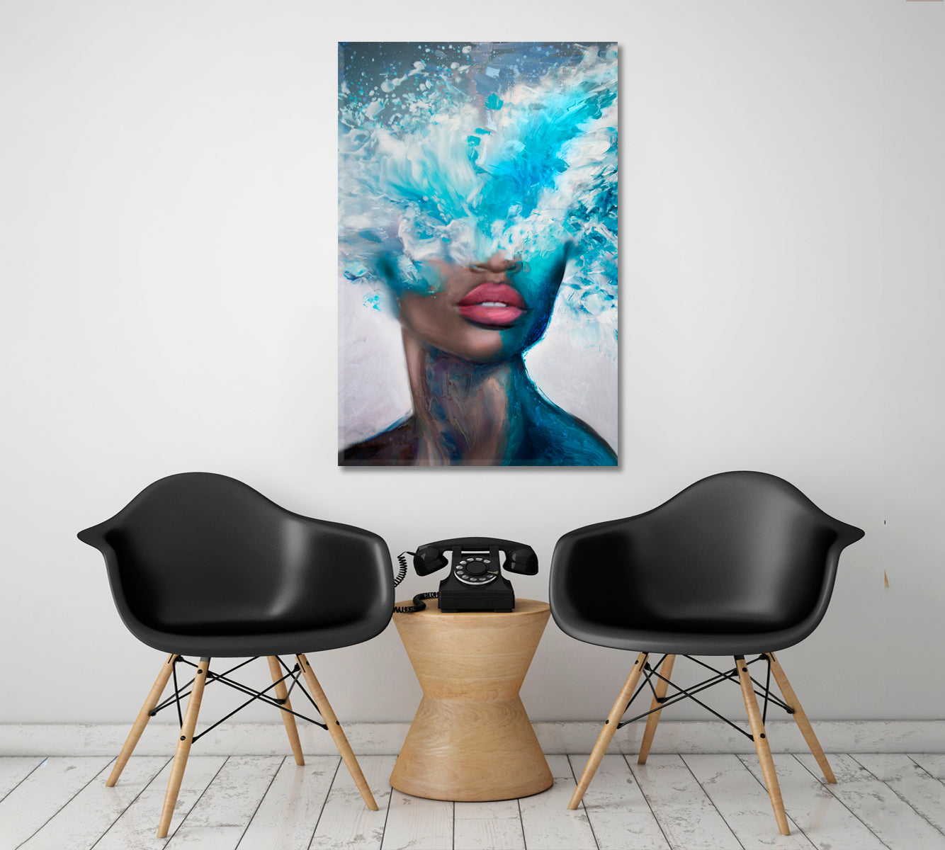 OCEAN GODDESS Beautiful Woman And Sea Exploding - Vertical 1 panel Contemporary Art Artesty   