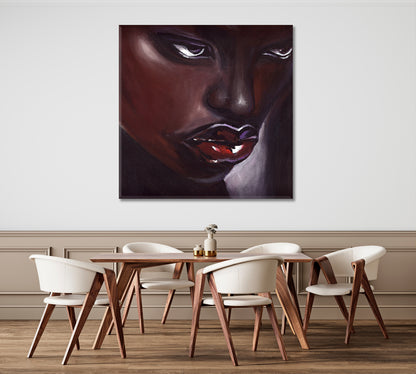 MAGIC DREAM Stunning Beauty African Women Trendy Unique Afrocentric Art - Square Panel African Style Canvas Print Artesty   