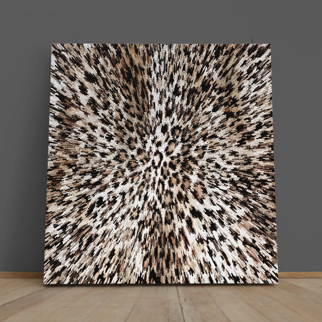 Abstract Leopard Rays Trippy Poster Contemporary Art Artesty 1 Panel 12"x12" 