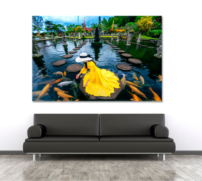 POND WITH KOI FISH Beautiful Bali Tirta Gangga Water Palace Photo Art Artesty   