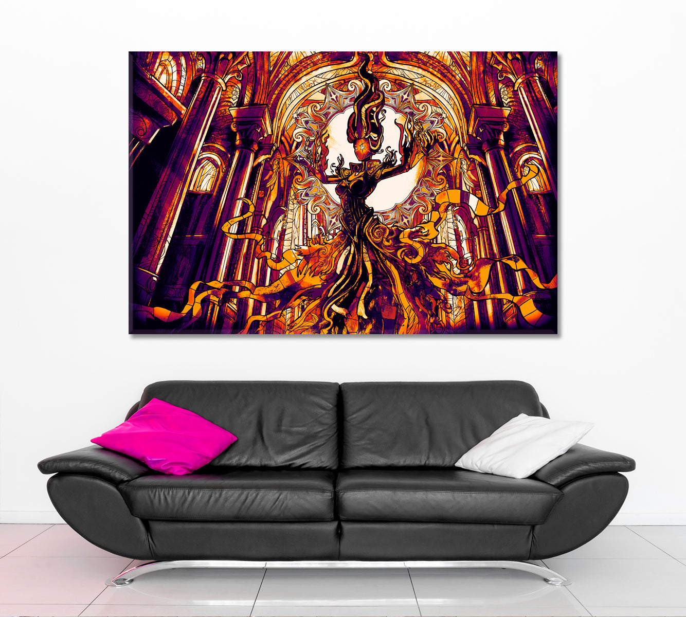 FANTASY Girl Hovers Majestic Cathedral Surreal Fantasy Large Art Print Décor Artesty   