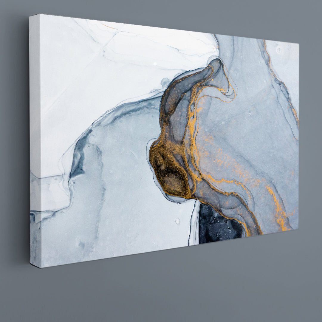 Soft Translucent Abstract Marble Modern Art Fluid Art, Oriental Marbling Canvas Print Artesty   